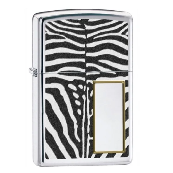 Zippo lighter Zebra Print Chrome ZP28046